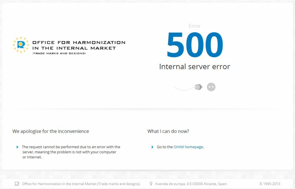 OHIM website down